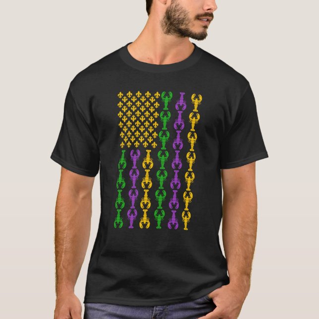 Camiseta Bandera del Mardi Gras de Estados Unidos con el pe (Anverso)