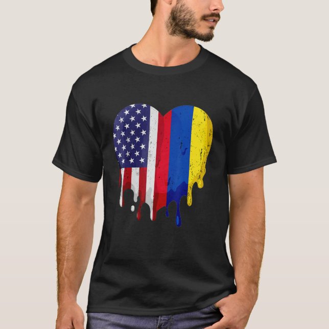 Camiseta Bandera del mes de la herencia hispana colombiana  (Anverso)