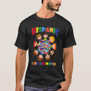 Camiseta Bandera del Mes de la Herencia Hispana Niños Chica