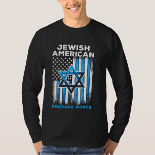 Camiseta Bandera del Mes del Patrimonio Judío Estadounidens