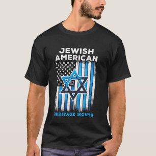 Camiseta Bandera del Mes del Patrimonio Judío Estadounidens