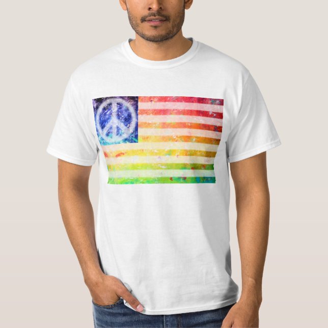 Camiseta Bandera del monstruo de la paz del Hippie (Anverso)