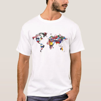 Camiseta bandera del mundo del mapa
