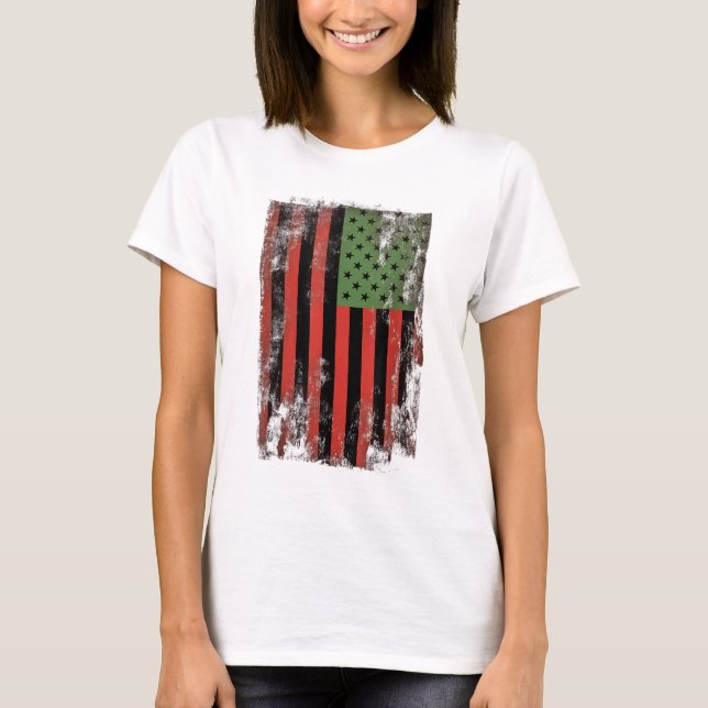 Camiseta Bandera del orgullo afroamericano - Re verde panaf (Anverso)