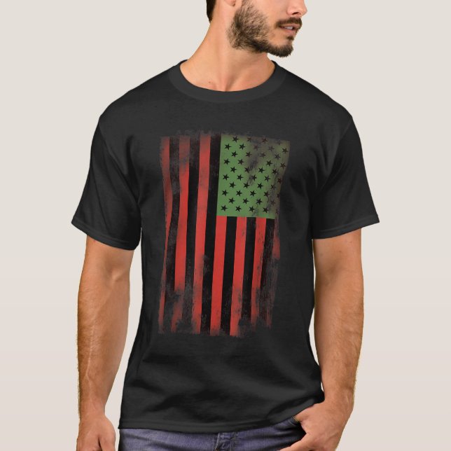 Camiseta Bandera del orgullo afroamericano - Re verde panaf (Anverso)