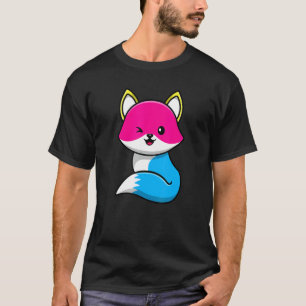 Camiseta Bandera del Orgullo Animal Pansexual Fox Cute Lgbt