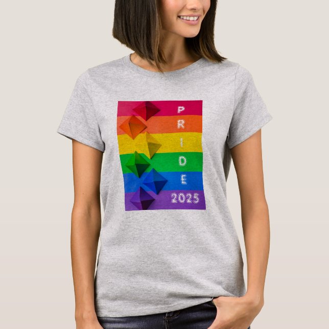 Camiseta Bandera del orgullo arcoiris de origen geométrico (Anverso)