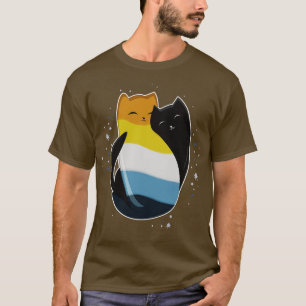 Camiseta Bandera del Orgullo Aromántico Asexual LGBT Gato A