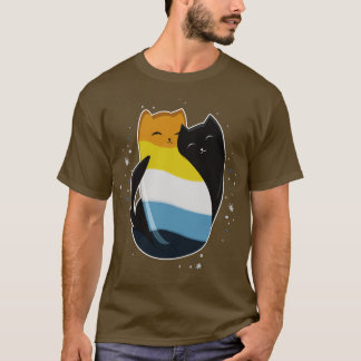Camiseta Bandera del Orgullo Aromántico Asexual LGBT Gato A