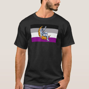 Camiseta Bandera del Orgullo Asexual Astronauta Crescent Lu