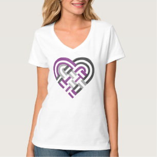 Camiseta Bandera del Orgullo Asexual Tejida De Ace Cardíaco