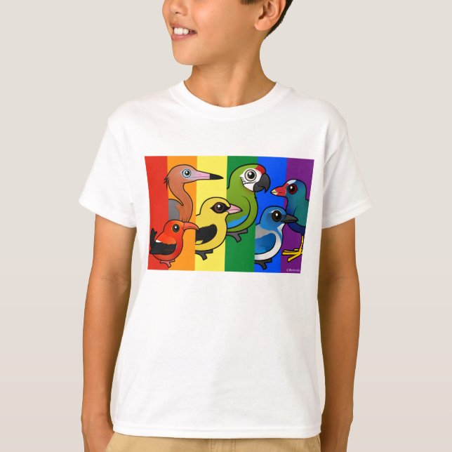 Camiseta Bandera del Orgullo Birdorable (Anverso)