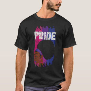 Camiseta Bandera del Orgullo Bisexual Afro Orgullo Negro Bh