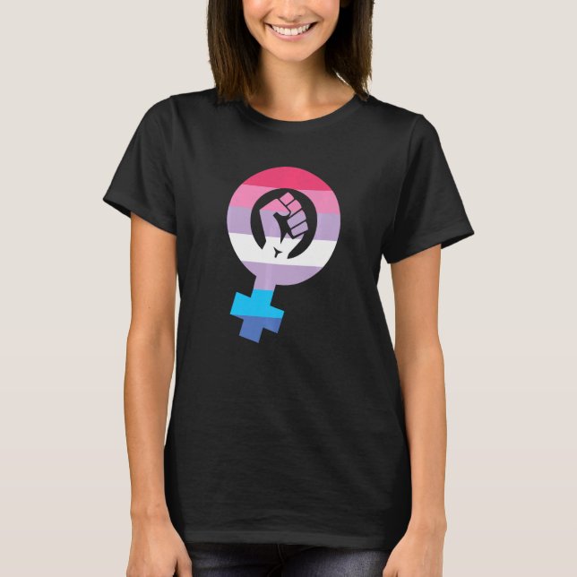 Camiseta Bandera del Orgullo Bisexual Bandera feminista Big (Anverso)