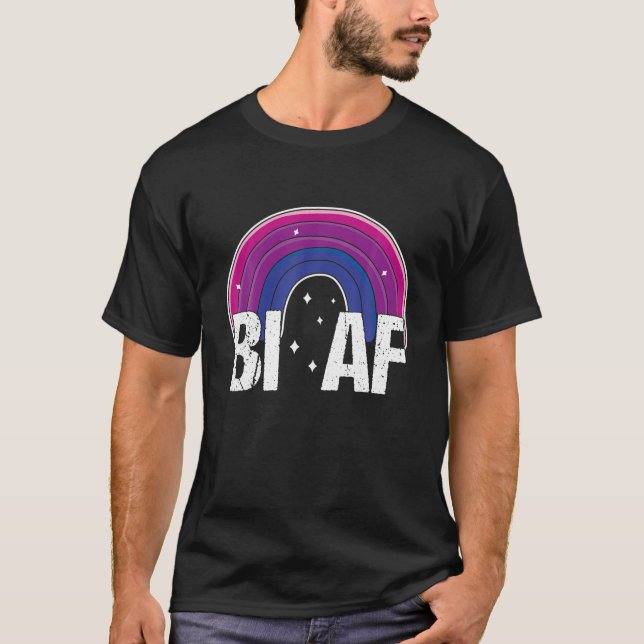 Camiseta Bandera del orgullo bisexual Bi AF (Anverso)