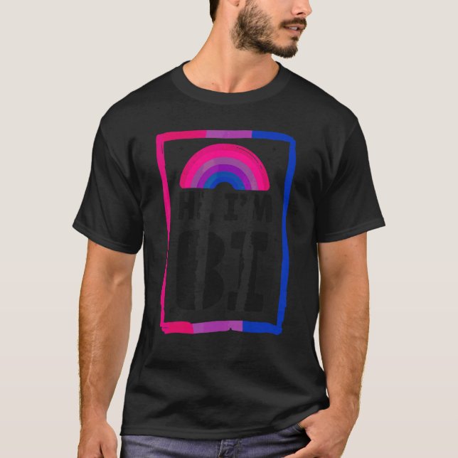 Camiseta Bandera del Orgullo Bisexual Bi Hi I'm Bi (Anverso)