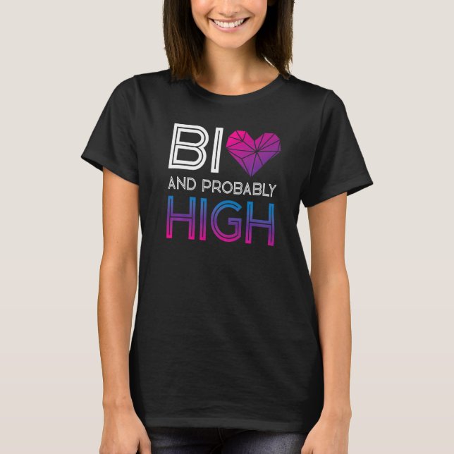 Camiseta Bandera Del Orgullo Bisexual Bi Y Probablemente Al (Anverso)
