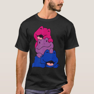 Camiseta Bandera del Orgullo Bisexual Cute Rana Bandera del