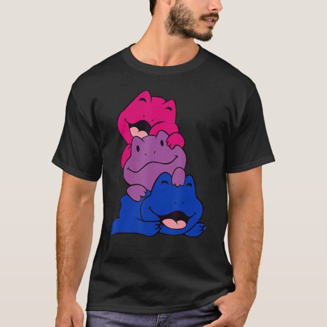 Camiseta Bandera del Orgullo Bisexual Cute Rana Bandera del (Anverso)