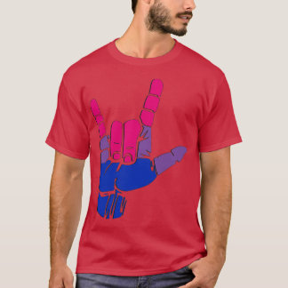 Camiseta Bandera del Orgullo Bisexual Rótulo de amor dice q