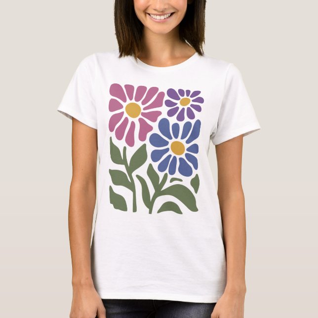 Camiseta Bandera del Orgullo Bisexual sutil de las flores s (Anverso)