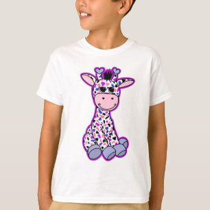 Camiseta Bandera del Orgullo Cute Genderfluido Giraffe Púrp