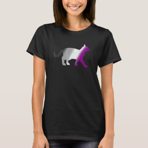 Camiseta Bandera Del Orgullo De Asexualidad Lgbtq Queer Cat