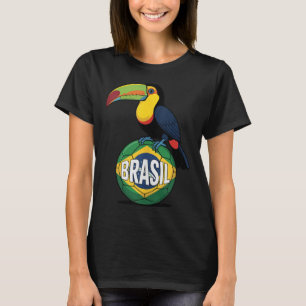 Camiseta Bandera del Orgullo de Brasil Toucan de Brasil Bal