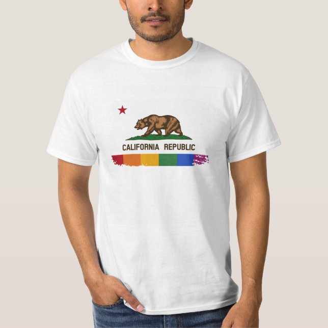 CAMISETA BANDERA DEL ORGULLO DE CALIFORNIA - .PNG (Anverso)