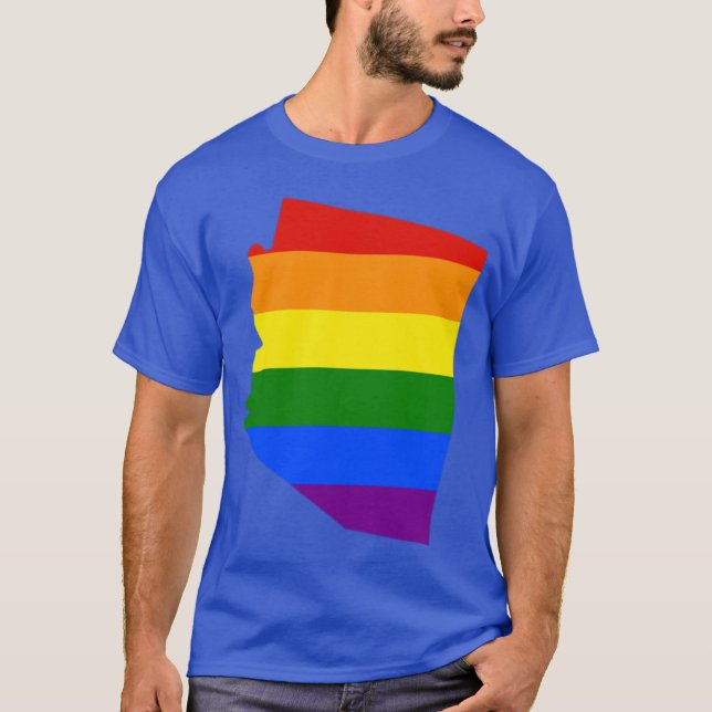 Camiseta Bandera del orgullo de contorno del estado de Ariz (Anverso)