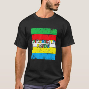 Camiseta Bandera del Orgullo de Discapacidad Mes de Discapa