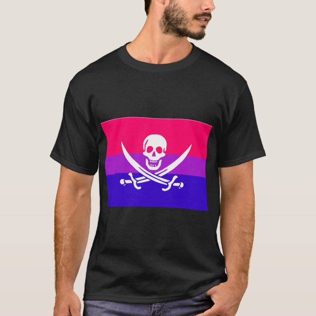 Camiseta Bandera del Orgullo de Jolly Roger, blanco de tasa (Anverso)