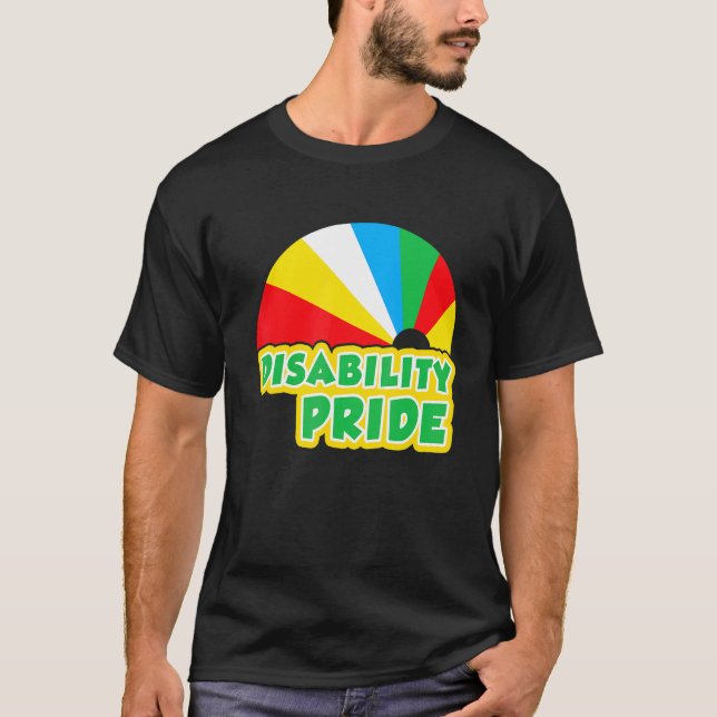 Camiseta Bandera del Orgullo de la Discapacidad Julio Mes d (Anverso)