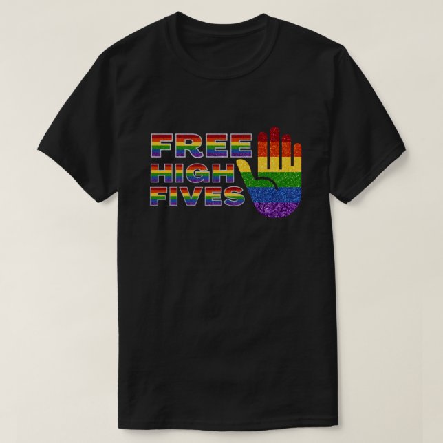 Camiseta Bandera del orgullo de los Purpurinas LGBT: Alta f (Diseño del anverso)