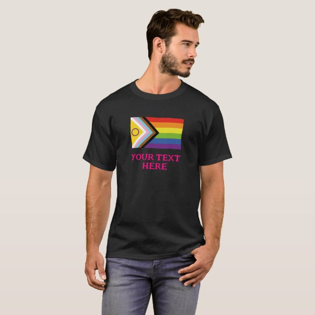 Camiseta Bandera del orgullo de progreso inclusivo LGBTQ+ - (Anverso completo)