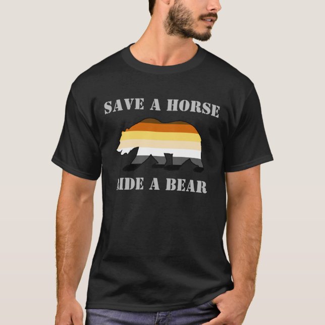 Camiseta Bandera Del Orgullo Del Oso Salvar A Un Caballo De (Anverso)