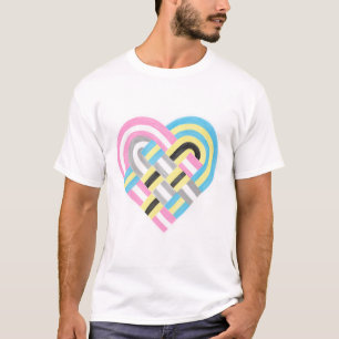 Camiseta Bandera del Orgullo del Poligénero del Corazón Tej