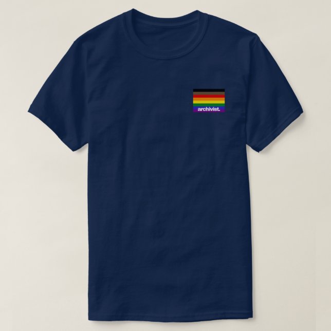 Camiseta Bandera del Orgullo del Progreso del Archivista Lg (Diseño del anverso)