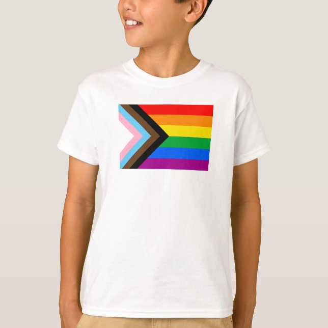 Camiseta Bandera del Orgullo del Progreso LGBTQ+ (Anverso)