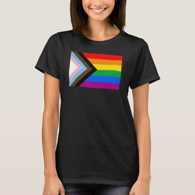 Camiseta Bandera del Orgullo del Progreso LGBTQ+ (Anverso)