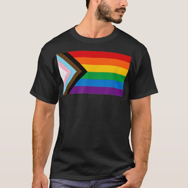 Camiseta Bandera del Orgullo del Progreso LGBTQ  (Anverso)