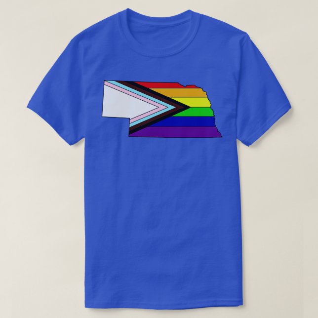 Camiseta Bandera del orgullo del progreso Nebraska (Diseño del anverso)