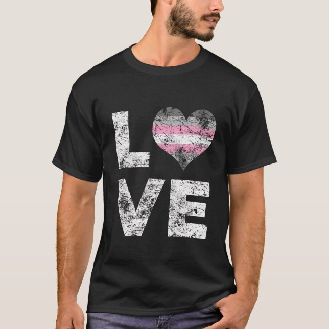 Camiseta Bandera del Orgullo Demigirl Ama la bandera de la  (Anverso)