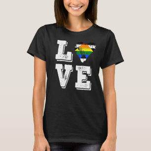 Camiseta Bandera del Orgullo Directo Amor Bandera de Aliado