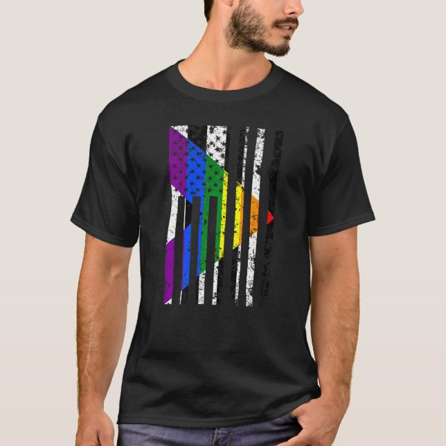 Camiseta Bandera Del Orgullo Directo De Los Estados Unidos (Anverso)