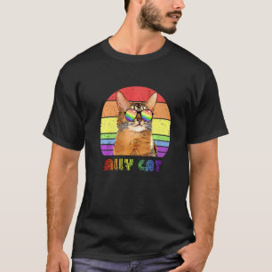 Camiseta Bandera del Orgullo Gay Arcoiris Del Gato De Lgbtq