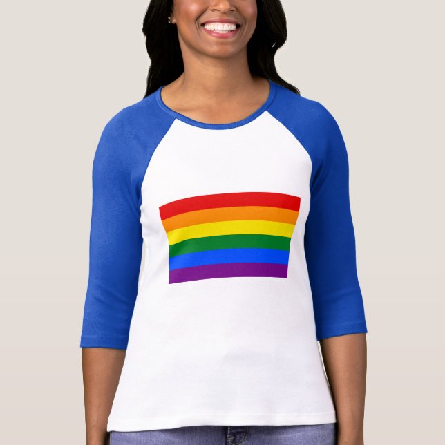 Camiseta Bandera del orgullo gay arcoiris LGBT (Anverso)