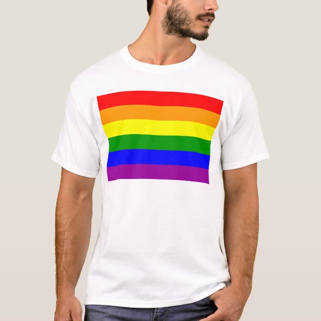 Camiseta Bandera del Orgullo Gay / Bandera Arcoiris (Anverso)