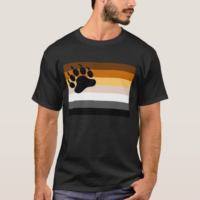 Camiseta Bandera del Orgullo Gay Bandera del Oso Negro Paw  (Anverso)