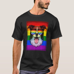 Camiseta Bandera del Orgullo Gay Border Collie Dog Rainbow 